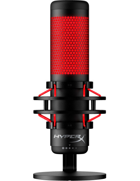 Micrófono USB HyperX QuadCast (negro-rojo) - iluminación roja