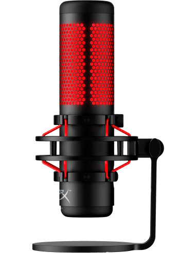 Micrófono USB HyperX QuadCast (negro-rojo) - iluminación roja