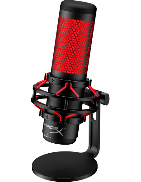 Micrófono USB HyperX QuadCast (negro-rojo) - iluminación roja