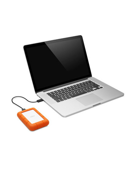 LaCie Rugged Mini disco duro externo 2 TB 5400 RPM Micro-USB B 3.2 Gen 1 (3.1 Gen 1) Naranja, Plata