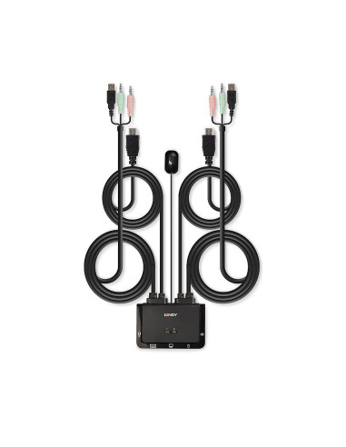 Lindy 42340 interruptor KVM Negro