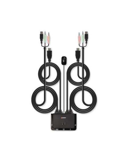 Lindy 42340 interruptor KVM Negro