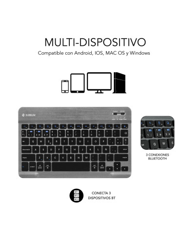 SUBBLIM SUBKT3-BTS070 funda para tablet 27,9 cm (11") Libro Negro
