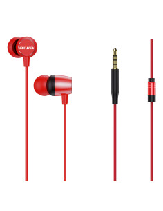 Aiwa ESTM-20RD auricular y casco Auriculares Alámbrico Dentro de oído Llamadas Música Deporte Uso diario Rojo