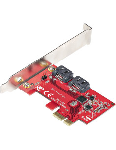 StarTech.com Tarjeta PCIe SATA - Tarjeta PCI Express Controladora de 2 Puertos SATA de 6Gbps - de Perfil Completo o Bajo - 2