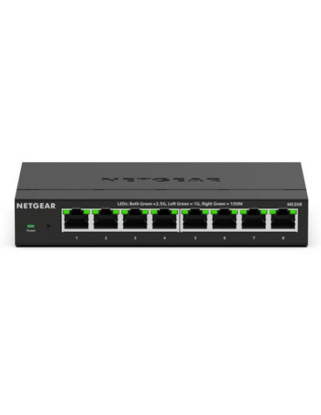 NETGEAR MS308 No administrado 2.5G Ethernet (100 1000 2500) Negro