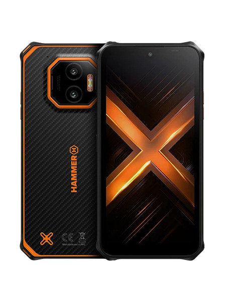 HAMMER Energy X2 5G 6 128 GB 15,5 cm (6.1") SIM doble Android 15 USB Tipo C 6 GB 5000 mAh Negro, Naranja