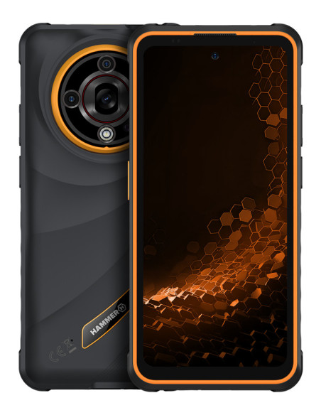 HAMMER IRON 6 5G 8 256 GB orange 16,7 cm (6.56") SIM doble Android 15 USB Tipo C 8 GB 6050 mAh Negro, Naranja