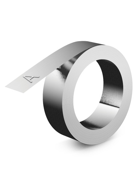 DYMO Rhino cinta de estampación no adhesiva de 12 mm x 4,80 mde aluminio