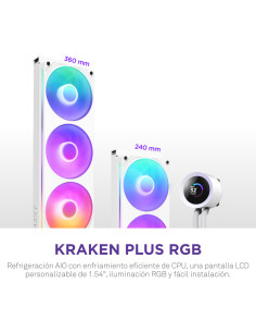 NZXT Kraken Plus 360 RGB Procesador Sistema de refrigeración líquida todo en uno Blanco 1 pieza(s) 2