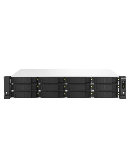 QNAP TS-1264U-RP NAS Bastidor (2U) Intel® Celeron® 8 GB DDR4 0 TB QNAP QTS Aluminio, Negro