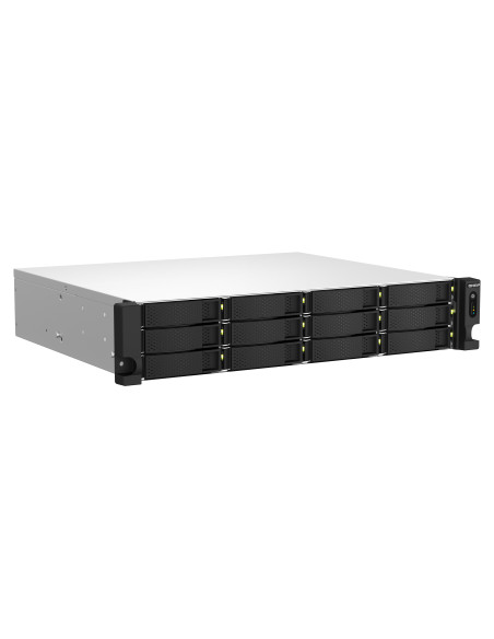 QNAP TS-1264U-RP NAS Bastidor (2U) Intel® Celeron® 8 GB DDR4 0 TB QNAP QTS Aluminio, Negro
