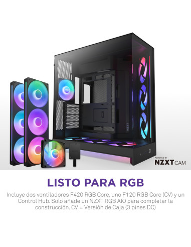 NZXT H9 Flow RGB+ Midi Tower Negro