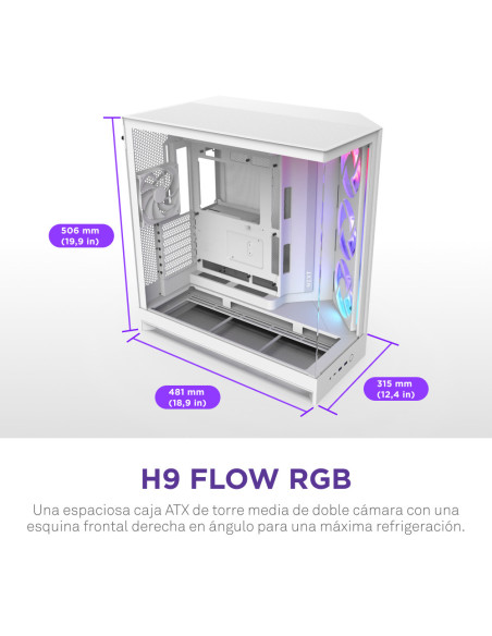 NZXT H9 Flow RGB Midi Tower Blanco