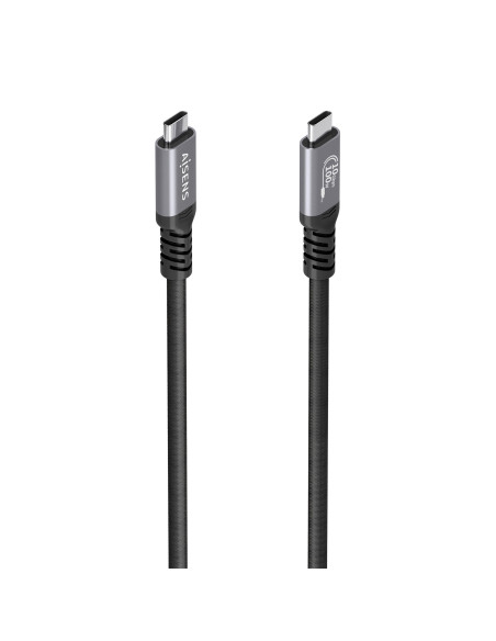 AISENS Cable USB 3.2 Gen2 Aluminio 10Gbps 8K@30Hz 5A 100W E-Mark, Tipo USB-C M-USB-C M, Negro, 4.0m