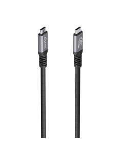 AISENS Cable USB 3.2 Gen2 Aluminio 10Gbps 8K@30Hz 5A 100W E-Mark, Tipo USB-C M-USB-C M, Negro, 5.0m