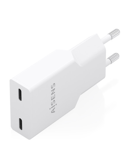 AISENS Cargador Ultra Delgado GaN 30W, 2xUSB-C PD3.0, Blanco