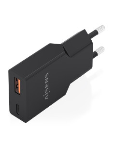 AISENS Cargador Ultra Delgado GaN 30W, 1xUSB-C PD3.0 QC4.0, 1xUSB-A QC3.0, Negro 2