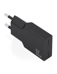 AISENS Cargador Ultra Delgado GaN 30W, 2xUSB-C PD3.0, Negro