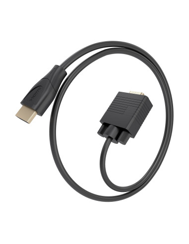 AISENS Cable Conversor HDMI a SVGA, HDMI A M-SVGA M, Negro, 1.0m