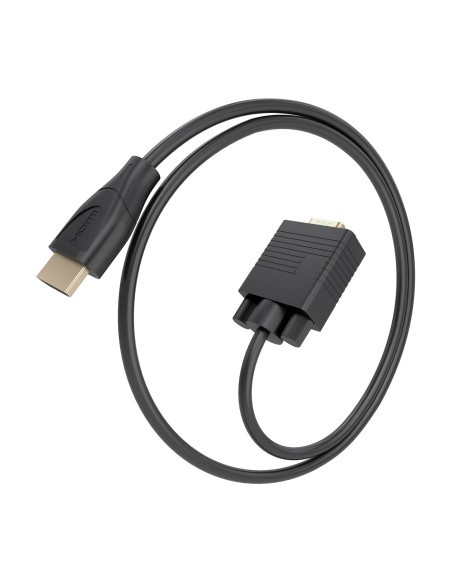 AISENS Cable Conversor HDMI a SVGA, HDMI A M-SVGA M, Negro, 1.0m