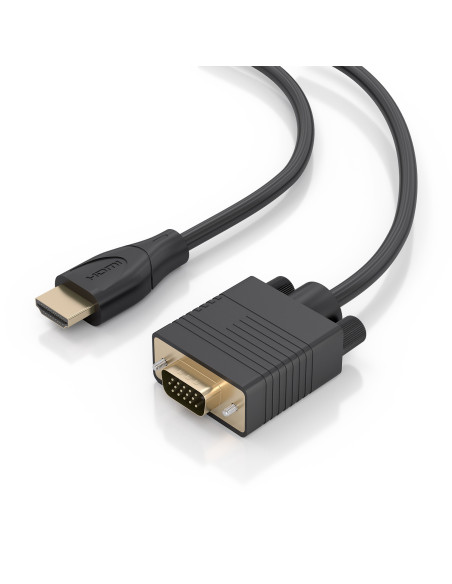 AISENS Cable Conversor HDMI a SVGA, HDMI A M-SVGA M, Negro, 2.0m