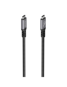 AISENS Cable USB4 Gen3x2 Aluminio 40Gbps 8K@60Hz 5A 48V 240W E-Mark, Tipo USB-C M-USB-C M, Negro, 2.0m