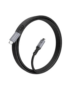 AISENS Cable USB4 Gen3x2 Aluminio 40Gbps 8K@60Hz 5A 48V 240W E-Mark, Tipo USB-C M-USB-C M, Negro, 2.0m 2