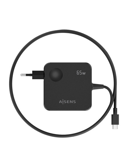 AISENS Cargador 65W PD3.0 1xUSB-C 1.5m, Negro