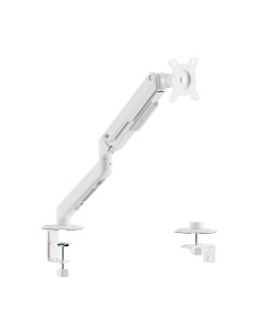 AISENS Soporte de Mesa Eco Contrapeso Giratorio e Inclinable para Monitor TV 9kg (3 PIVOTES, 1 BRAZO) de 17-32, Blanco