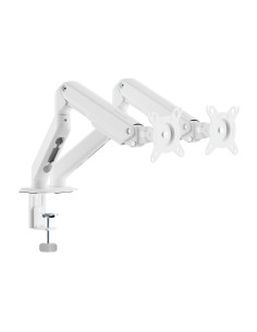 AISENS Soporte de Mesa Eco Contrapeso Giratorio e Inclinable para Monitor TV 9kg (3 PIVOTES, 2 BRAZOS) de 17-32, Blanco 2