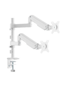 AISENS Soporte de Mesa Eco Contrapeso Giratorio e Inclinable para Monitor TV 9kg (3 PIVOTES, 2 BRAZOS) de 17-32, Blanco 2
