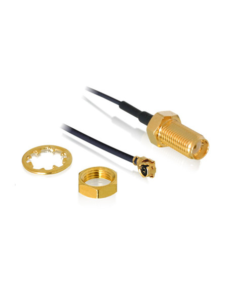 DeLOCK 88824 cable coaxial 0,35 m MHF (I-PEX) RF SMA Negro