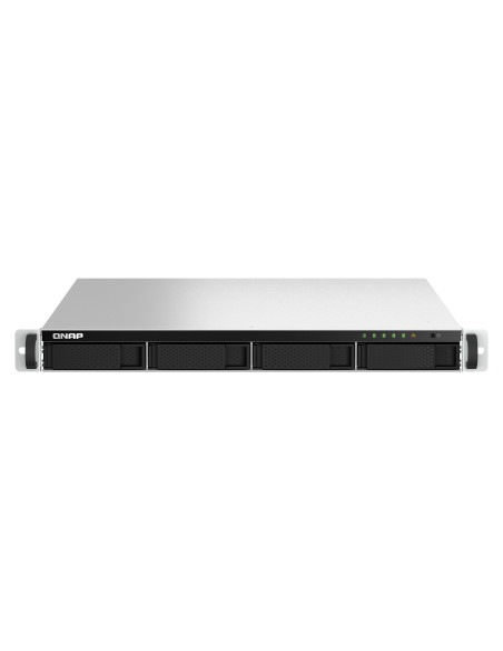 QNAP TS-464U-RP NAS Bastidor (1U) Intel® Celeron® N5095 8 GB DDR4 0 TB QNAP Turbo System Aluminio, Negro