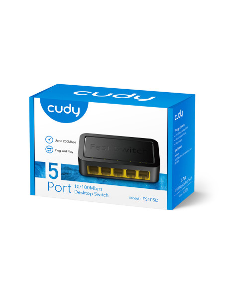 Cudy FS105D switch Fast Ethernet (10 100) Negro