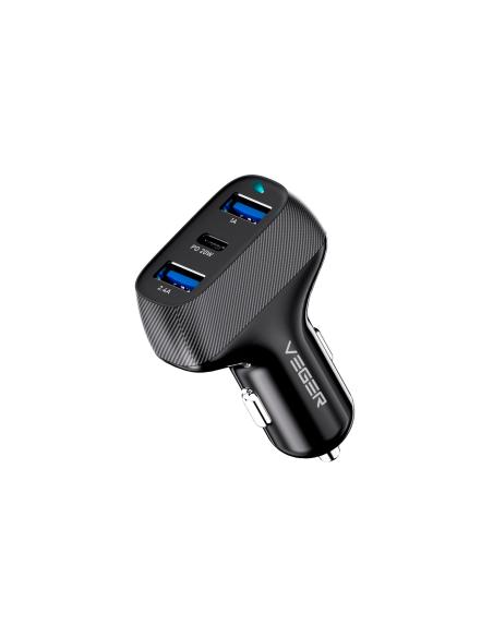 Veger Cargador Mechero Coche 2x USB-A 1 x USB-C Carga Rapida 20W