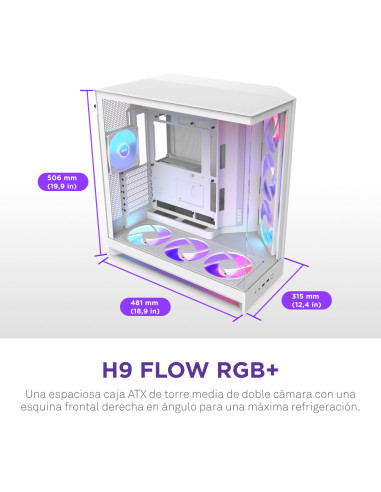 NZXT H9 Flow RGB+ Midi Tower Blanco