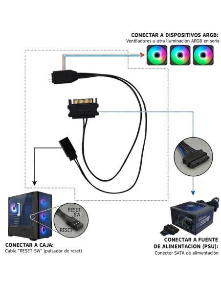 CoolBox CONTROLADOR MINI ILUMINACIÓN ARGB POR RESET