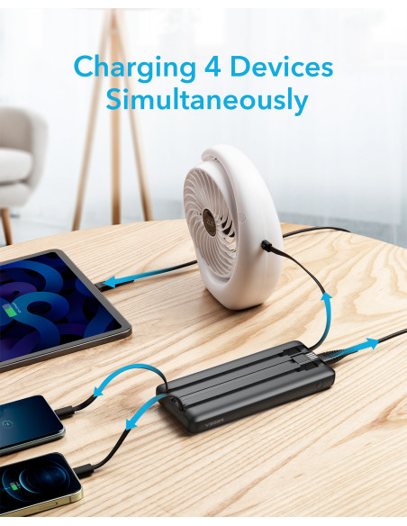 VEGER C20 VG-W2047 PowerBank 20000mAh with cables bulit-in