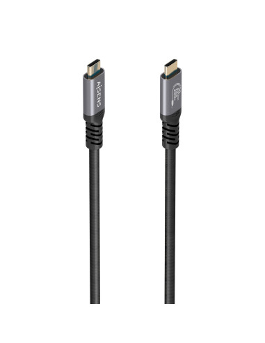 AISENS Cable USB 3.2 Gen2x2 Aluminio 20Gbps 8K@30Hz 5A 100W E-Mark, Tipo USB-C M-USB-C M, Negro, 3.0m