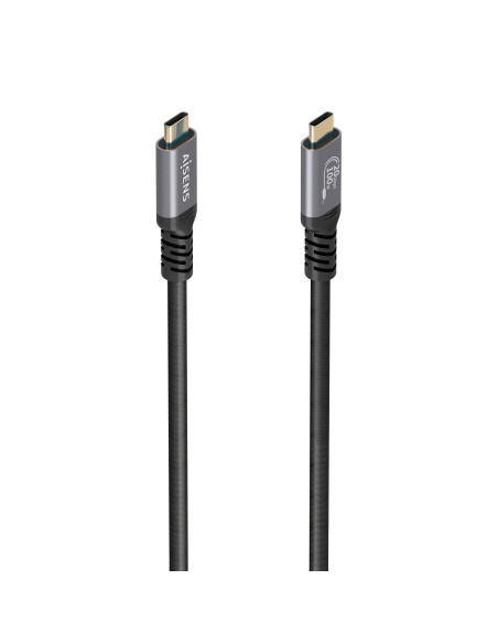 AISENS Cable USB 3.2 Gen2x2 Aluminio 20Gbps 8K@30Hz 5A 100W E-Mark, Tipo USB-C M-USB-C M, Negro, 3.0m