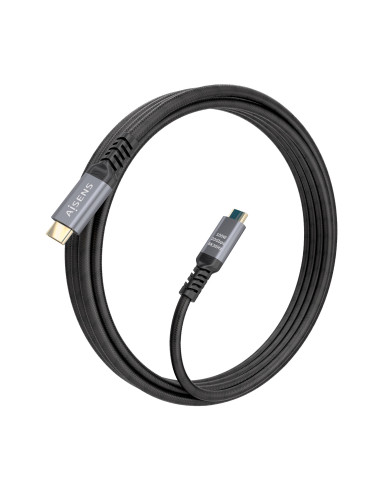 AISENS Cable USB 3.2 Gen2x2 Aluminio 20Gbps 8K@30Hz 5A 100W E-Mark, Tipo USB-C M-USB-C M, Negro, 3.0m