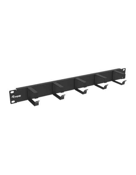 Equip Panel de gestión de cables de 19" 1U con 5 soportes de metal, Negro