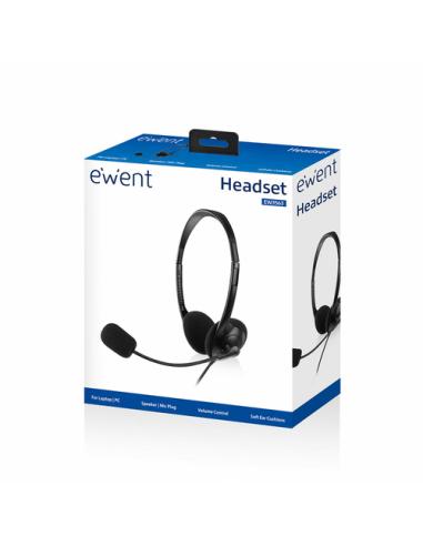 Ewent EW3563 auricular y casco Auriculares Alámbrico Diadema Llamadas/Música Negro