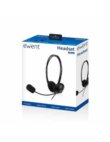 Ewent EW3563 auricular y casco Auriculares Alámbrico Diadema Llamadas/Música Negro