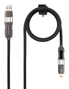 Nanocable 10.01.2501 cable USB 1 m USB A USB C USB C Lightning Negro 2