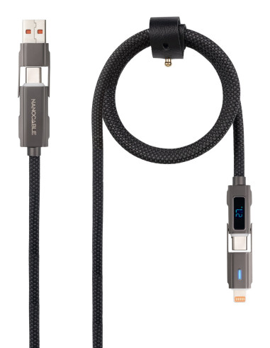Nanocable 10.01.2501 cable USB 1 m USB A USB C USB C Lightning Negro