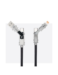 Nanocable 10.01.2601 cable USB 1 m USB A USB C USB C Lightning Negro, Gris 2