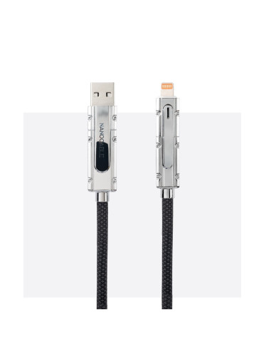Nanocable 10.01.2602 cable USB 2 m USB A USB C USB C Lightning Negro, Gris