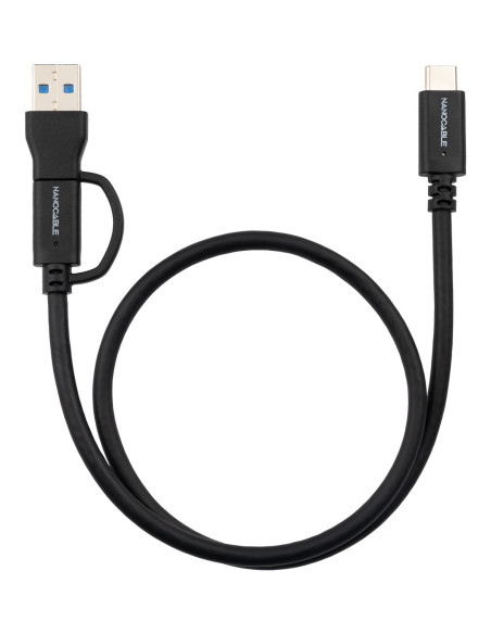 Nanocable 10.01.4802 cable USB USB 3.2 Gen 2 (3.1 Gen 2) 2 m USB A USB C USB C Negro